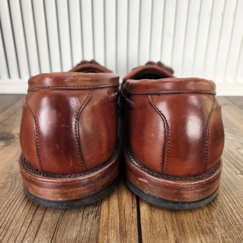 Allen Edmonds Cody Chili Weave Loafers Mens Sz 14 B Brown Leather Kiltie Tassel